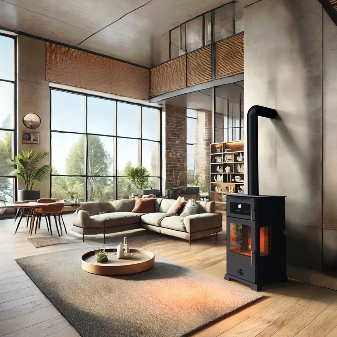 BABAS STOVE GOLD PLUS 12KW MANUEL KUZİNELİ ODUN VE PELET SOBASI